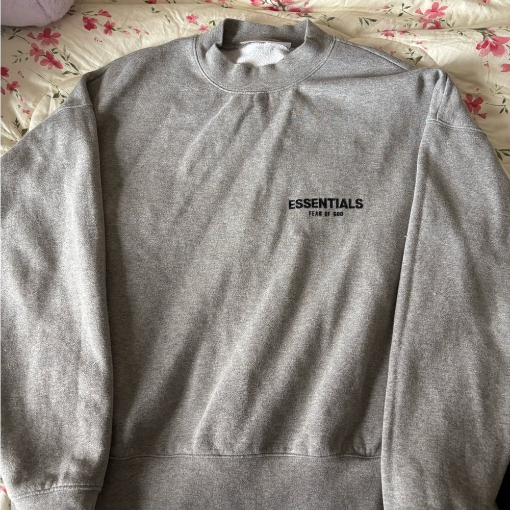 Essentials Heather Gray Crewneck Sweater